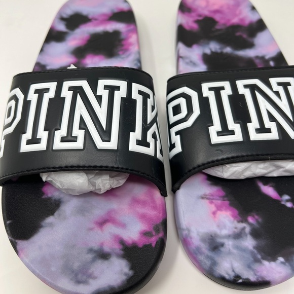 VS PINK Single Strap Slides Tie Dye L (9/10) - Picture 7 of 12